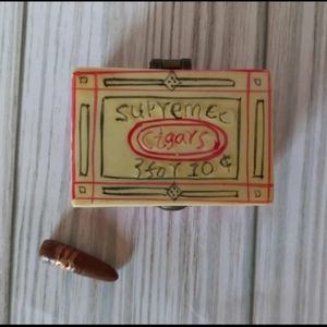 Vintage Cigar Trinket Box With Trinket